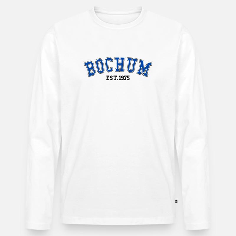 Bochum Est. 1975 - Männer Premium Bio Langarmshirt - Weiß