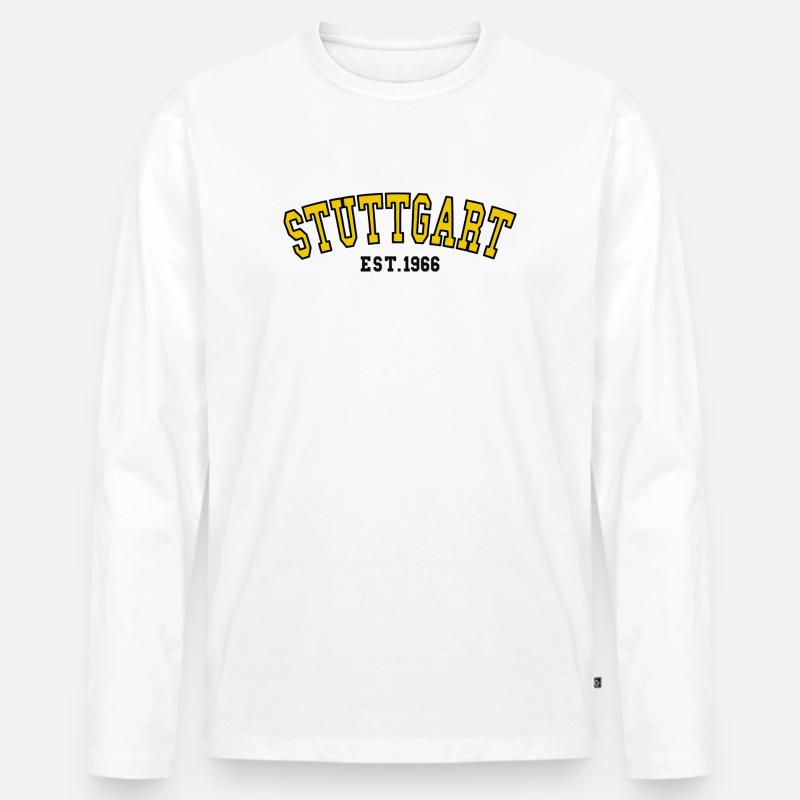 Stuttgart gegründet 1966 - Männer Premium Bio Langarmshirt - Weiß