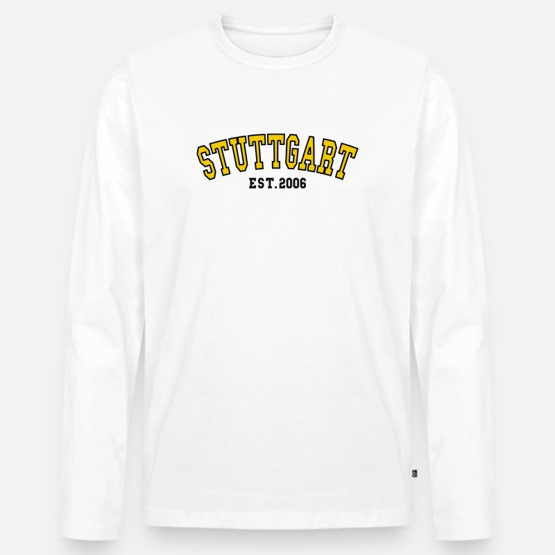 Stuttgart gegründet 2006 - Männer Premium Bio Langarmshirt - Weiß