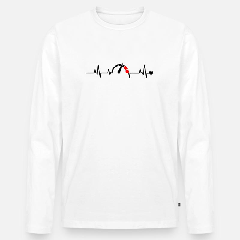 Roter Segmentbogen Logo Muster - Männer Premium Bio Langarmshirt - Weiß