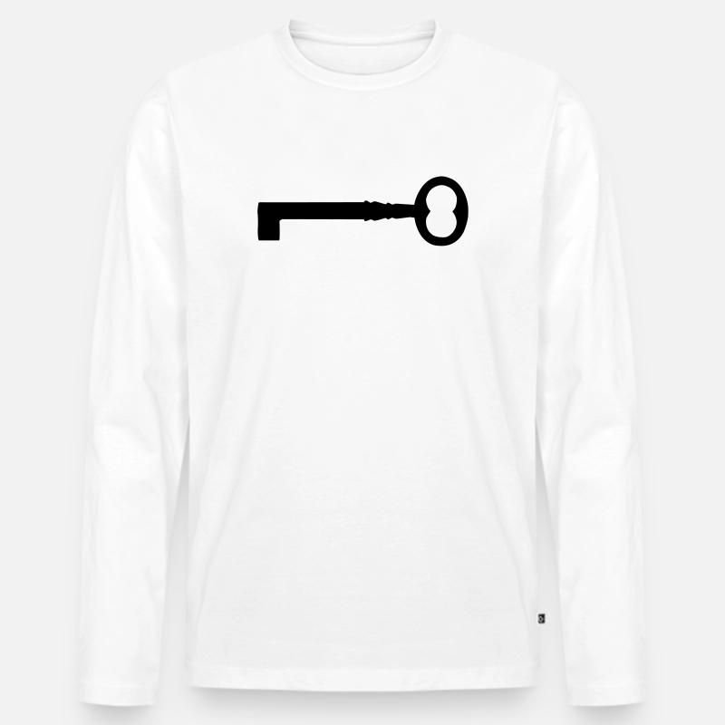 Schlüssel - Männer Premium Bio Langarmshirt - Weiß