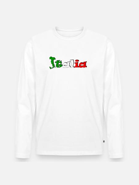 T-shirt logo Italia - Men's Premium Organic Long Sleeve Shirt - white