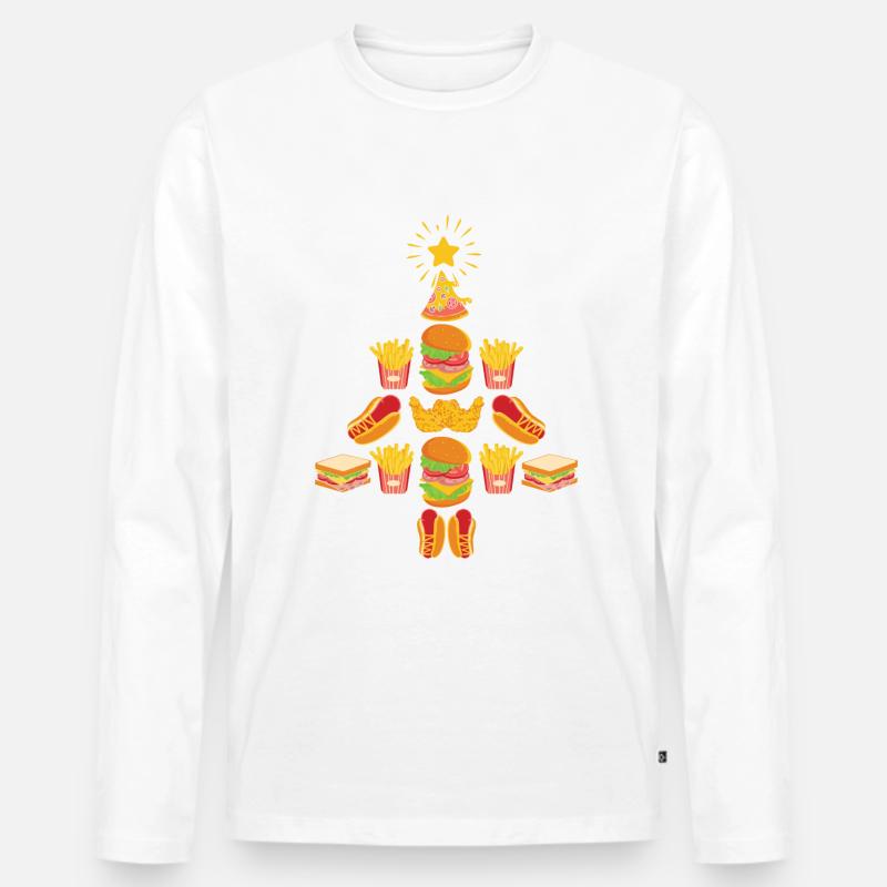 Fast Food Christmas Tree - Männer Premium Bio Langarmshirt - undefined