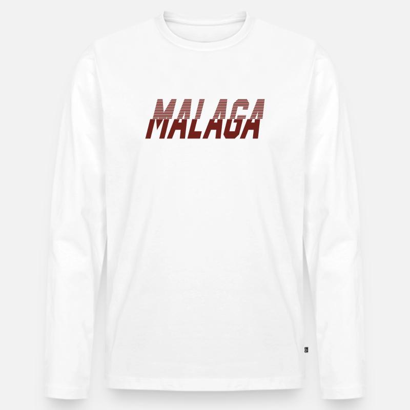Malaga - Männer Premium Bio Langarmshirt - Weiß