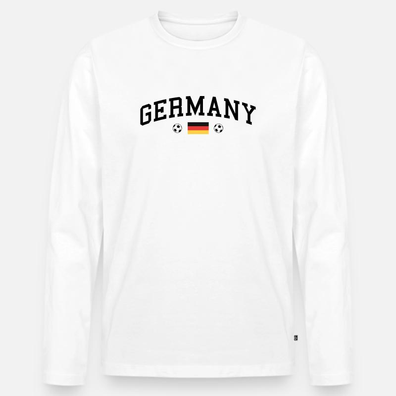 Germany mit Flagge - Männer Premium Bio Langarmshirt - Weiß