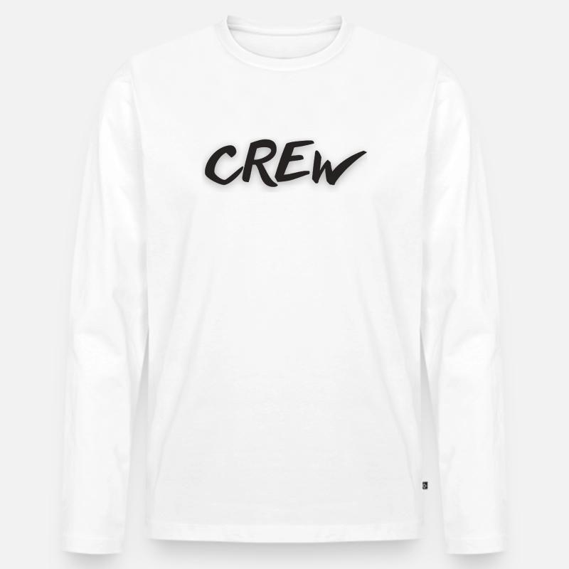 Crew - Männer Premium Bio Langarmshirt - Weiß