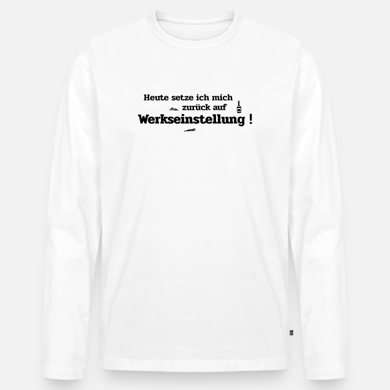 Werkseinstellung - Männer Premium Bio Langarmshirt - Weiß