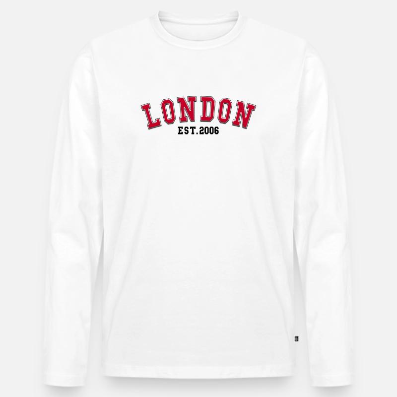London Est. 2006 - Männer Premium Bio Langarmshirt - Weiß