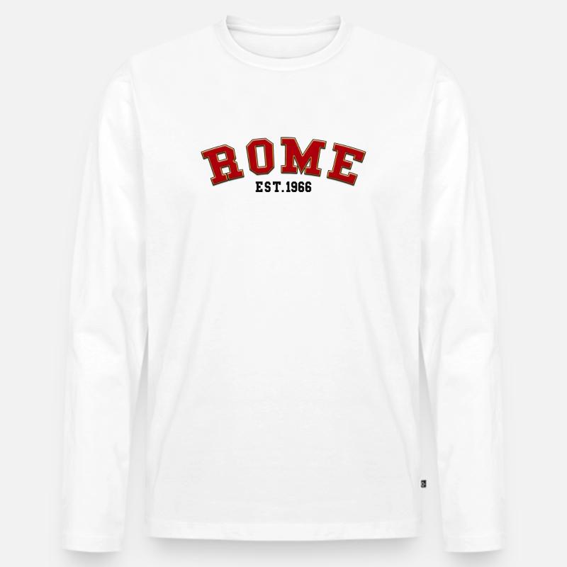 Rom gegründet 1966 - Männer Premium Bio Langarmshirt - Weiß