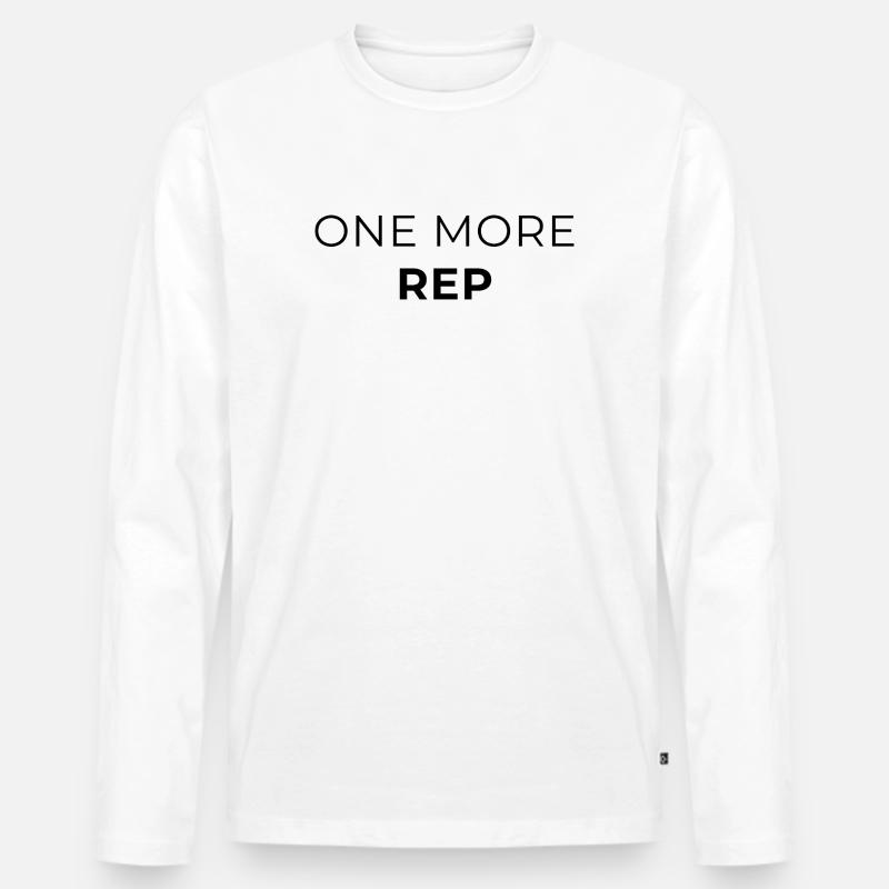 One more Rep - Gym Design - Männer Premium Bio Langarmshirt - Weiß