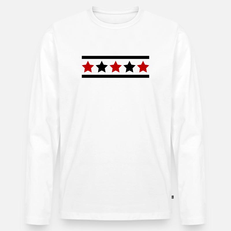Sterne Muster - Männer Premium Bio Langarmshirt - Weiß