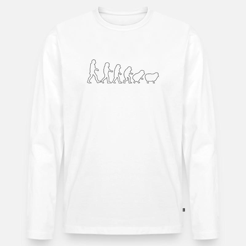 Evolution zum Schaf: Herdendenkweise - Männer Premium Bio Langarmshirt - Weiß