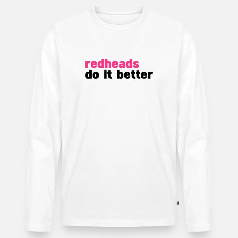 Rothaarigen es besser (Rothaarigen es besser) - Männer Premium Bio Langarmshirt - Weiß