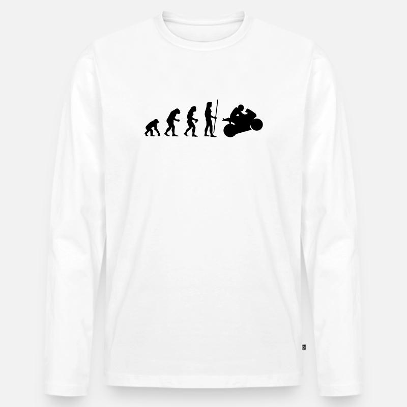 evolution_motorbike1 - Männer Premium Bio Langarmshirt - Weiß