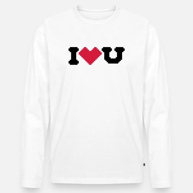 i love u - Männer Premium Bio Langarmshirt - Weiß