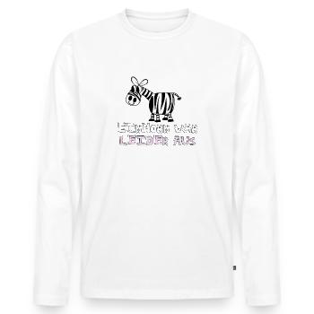 Zebra - Männer Premium Bio Langarmshirt - Weiß - Vorne - Nico (187cm)