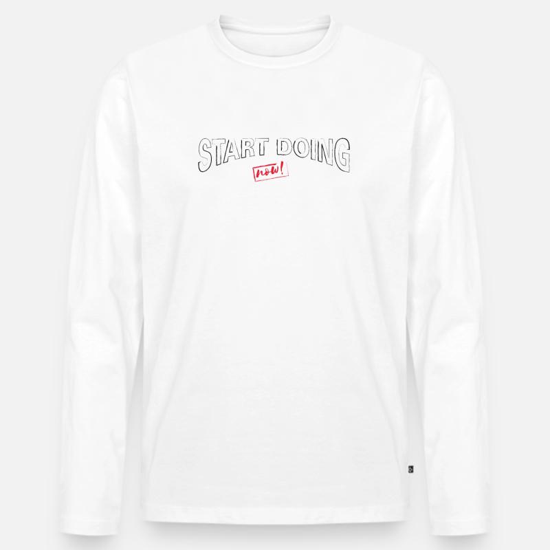 Start Doing now - Männer Premium Bio Langarmshirt - Weiß
