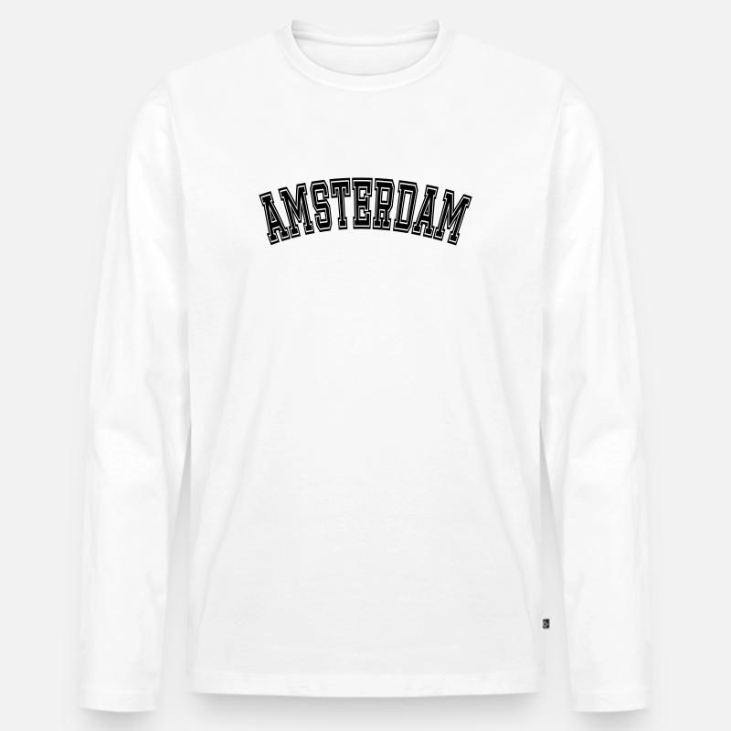 AMSTERDAM Design - Männer Premium Bio Langarmshirt - Weiß