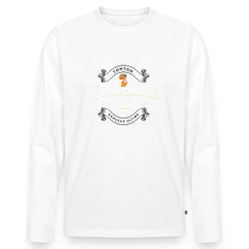 Tonton Dinosaure le danseur ultime t-shirt - T-shirt manches longues Premium bio Homme - blanc - Devant - Nico (187cm)
