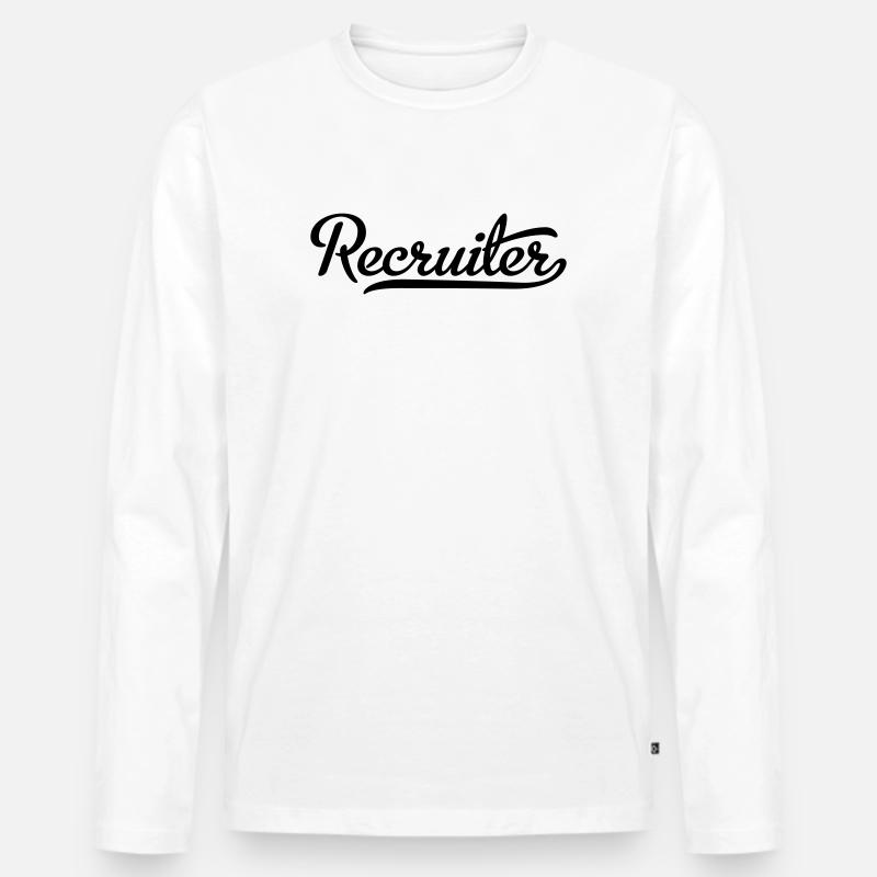 Recruiter - Männer Premium Bio Langarmshirt - Weiß