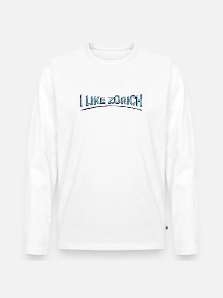 I like Zurich | Zurich-Design - Men's Premium Organic Long Sleeve Shirt - white