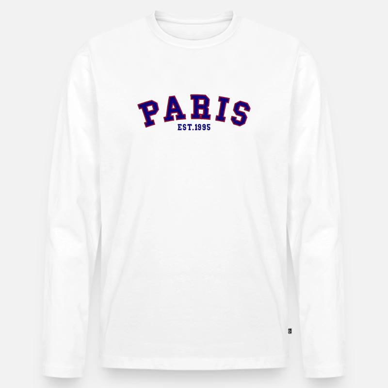 PARIS_EST_1995 - Männer Premium Bio Langarmshirt - Weiß