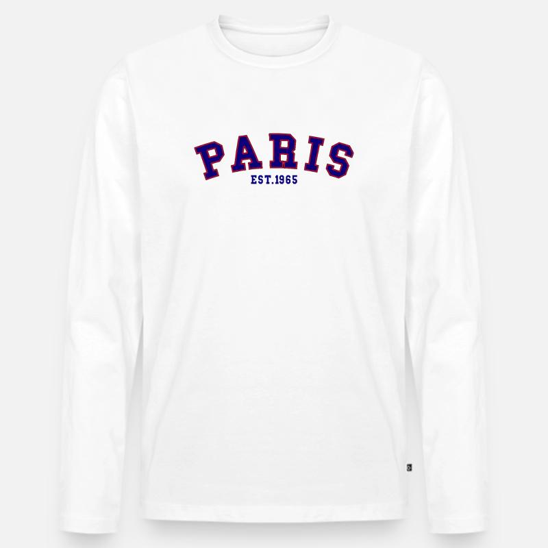 PARIS_EST_1965 - Männer Premium Bio Langarmshirt - Weiß