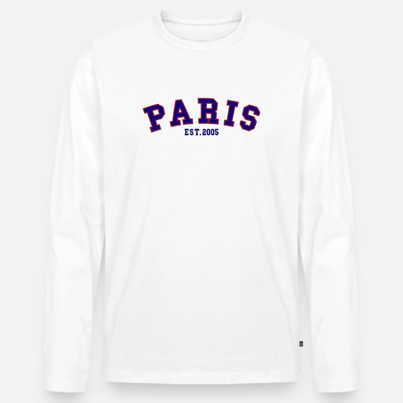 PARIS_EST_2005 - Männer Premium Bio Langarmshirt - Weiß