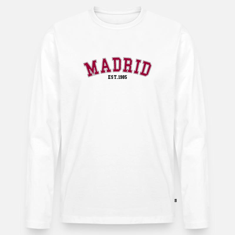 Madrid_Est_1985 - Männer Premium Bio Langarmshirt - Weiß