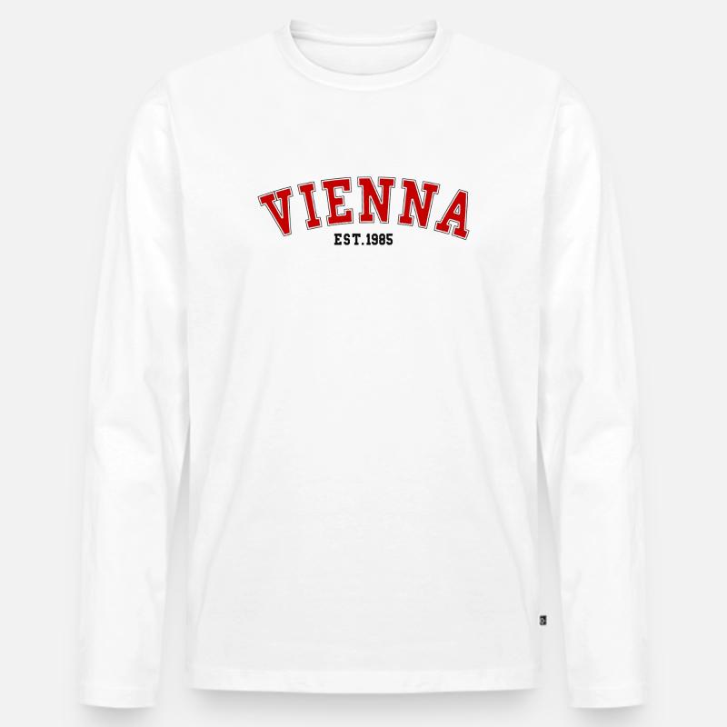 Vienna_Est_1985 - Männer Premium Bio Langarmshirt - Weiß
