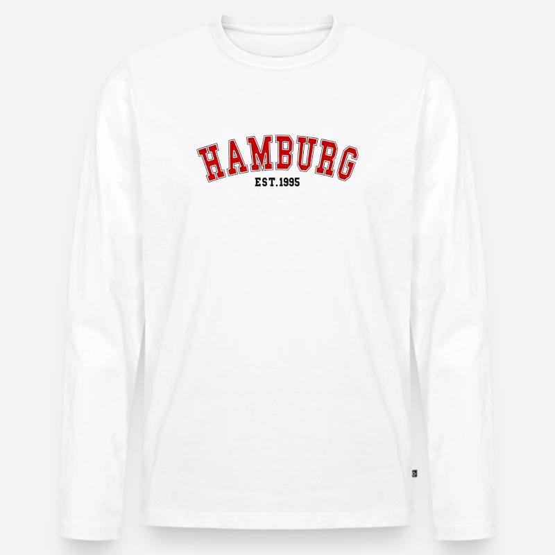 Hamburg_Est_1995 - Männer Premium Bio Langarmshirt - Weiß