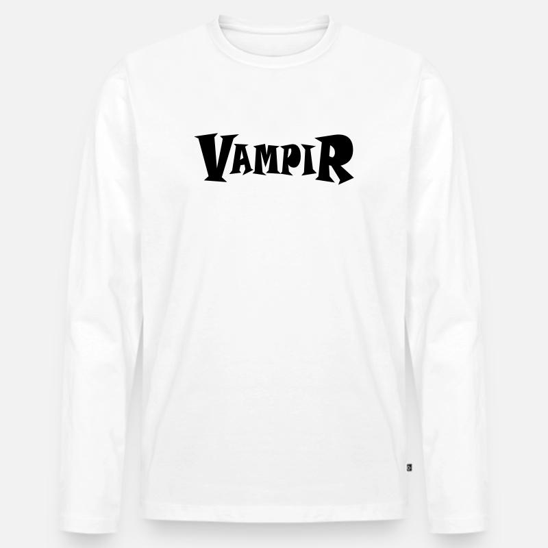 VAMPIR - Männer Premium Bio Langarmshirt - Weiß