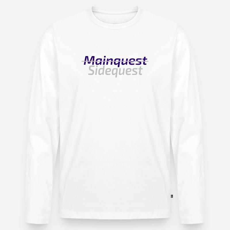 Sidequest Mode on - Männer Premium Bio Langarmshirt - Weiß
