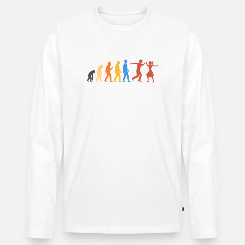 Swing-Tanz - Die höchste Stufe der Evolution - Männer Premium Bio Langarmshirt - Weiß