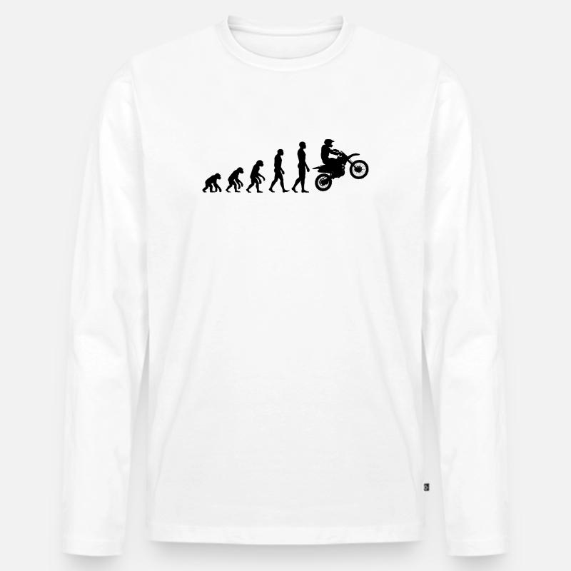 EVOLUTION ZUM MOTOCROSS HELDEN! JUMP-ACTION - Männer Premium Bio Langarmshirt - Weiß