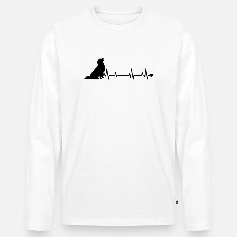 Pfotenabdruck - Männer Premium Bio Langarmshirt - Weiß