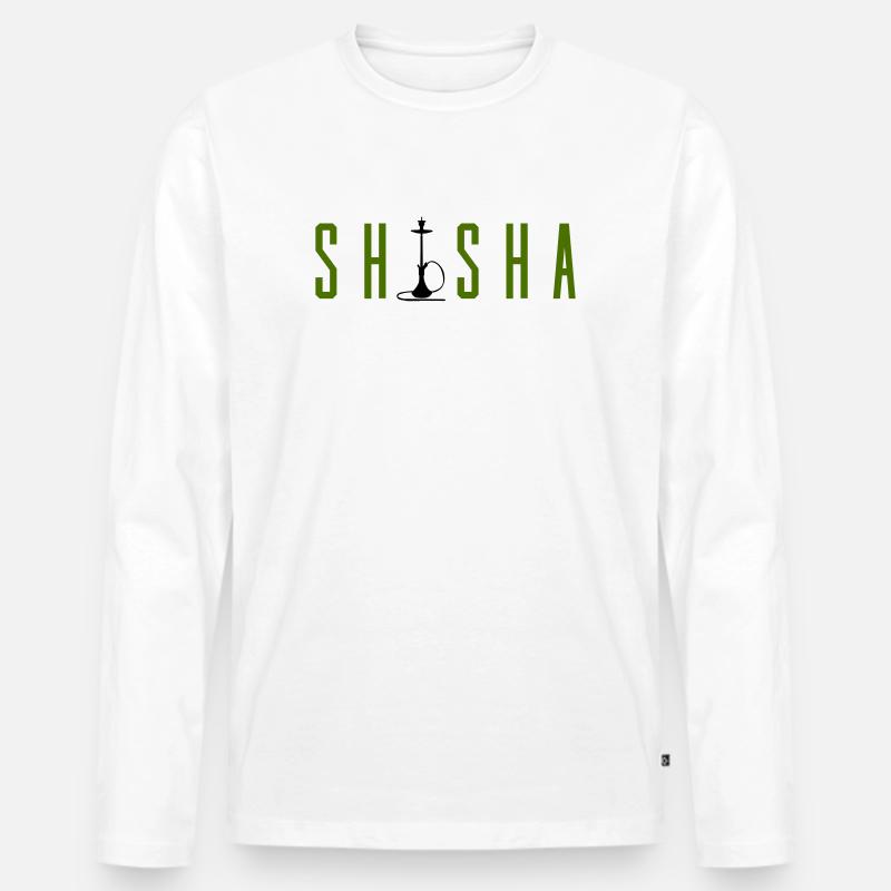 shisha- - Männer Premium Bio Langarmshirt - Weiß
