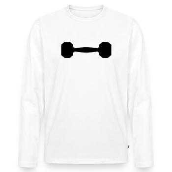 Dumbbell - Men's Premium Organic Long Sleeve Shirt - white - Front - Nico (187cm)