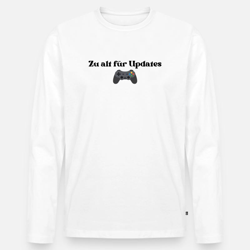 Zu alt für Updates - Männer Premium Bio Langarmshirt - Weiß