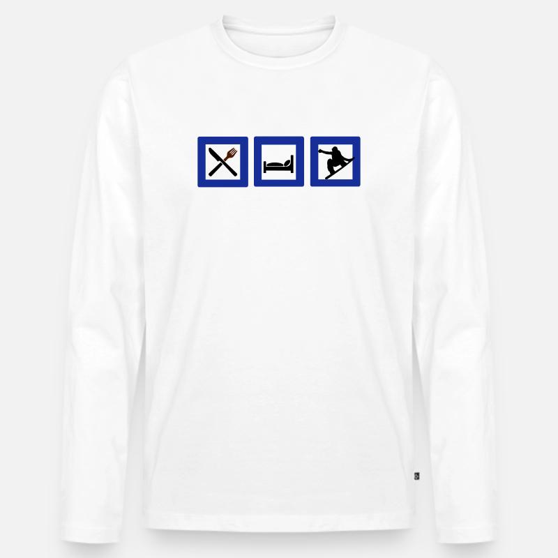snowboard - Männer Premium Bio Langarmshirt - Weiß