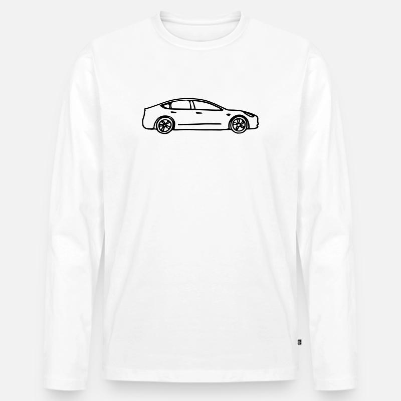 Model 3 gezeichnet - Männer Premium Bio Langarmshirt - Weiß