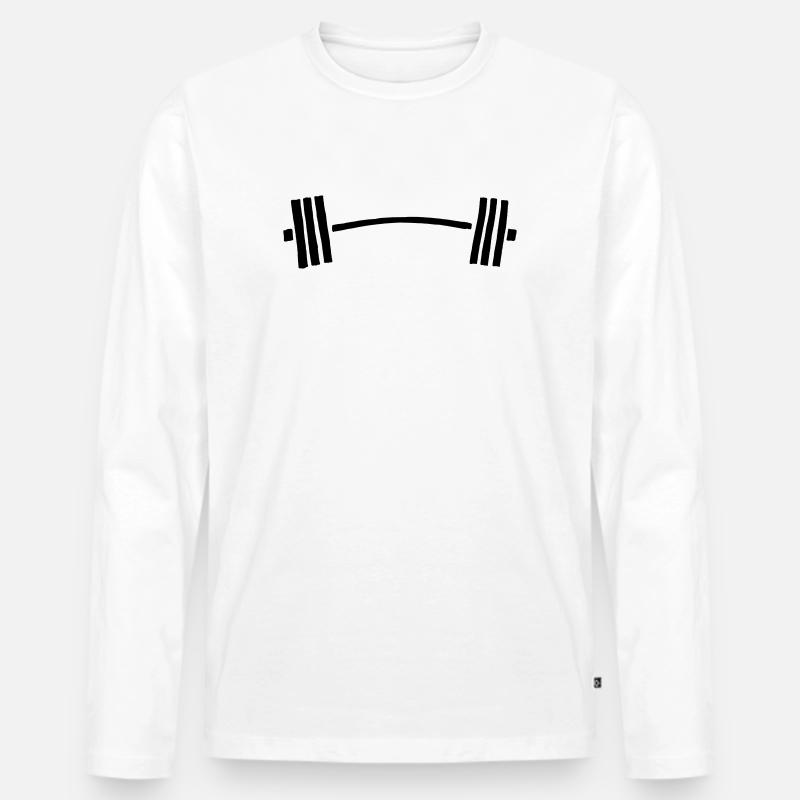 hantel langhantel gebogen - Männer Premium Bio Langarmshirt - Weiß