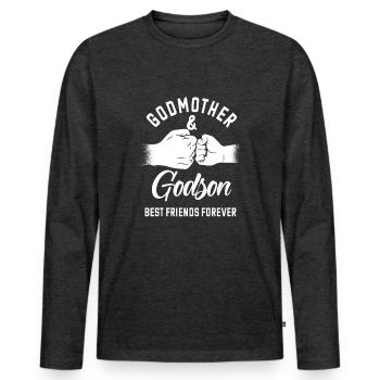 Marraine & Filleul Bestfriends Forever - T-shirt manches longues Premium bio Homme - anthracite chiné - Devant - Nico (187cm)