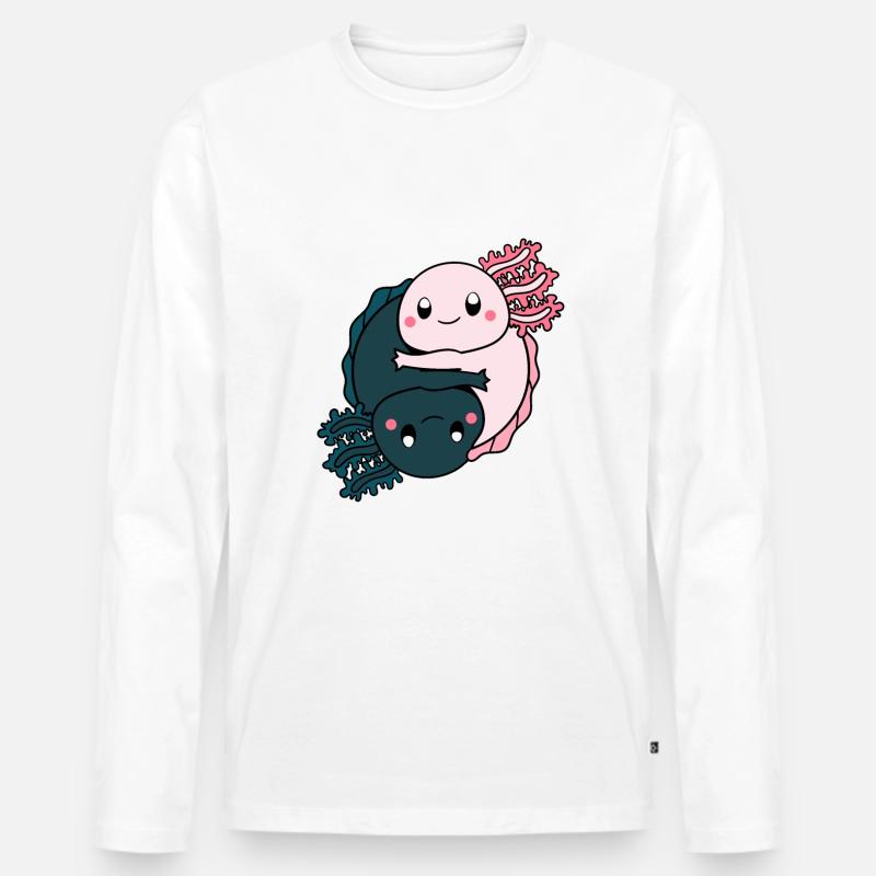 Axolotl Yinyang - Männer Premium Bio Langarmshirt - undefined