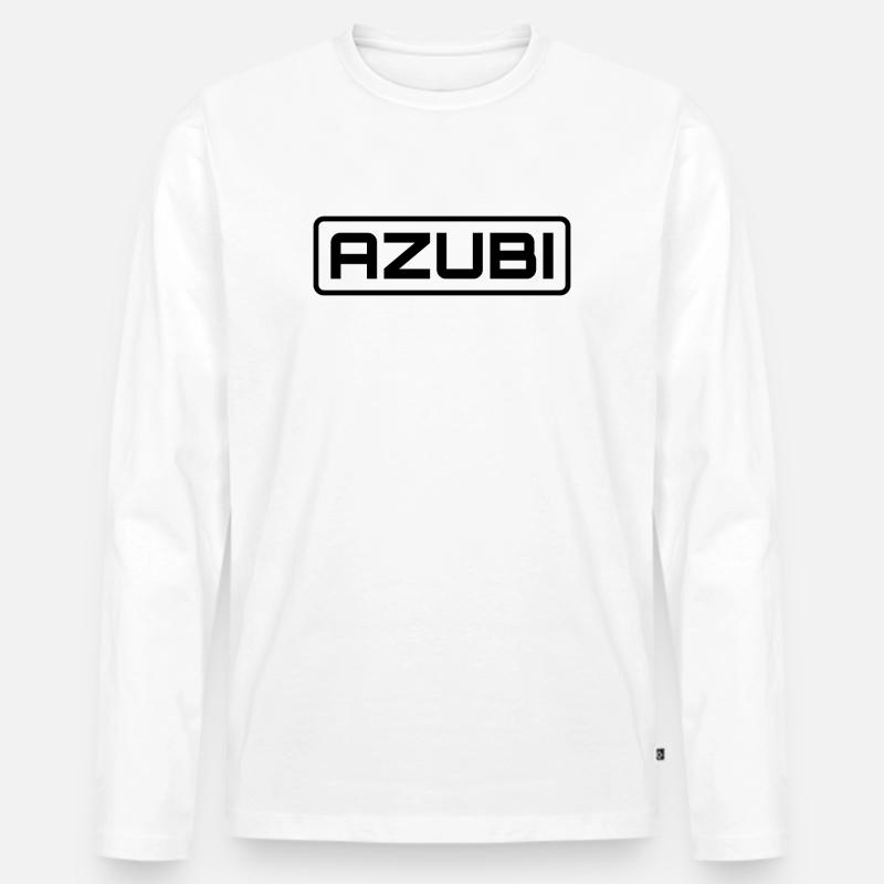 Azubi Tshirt 1 23 - Männer Premium Bio Langarmshirt - Weiß