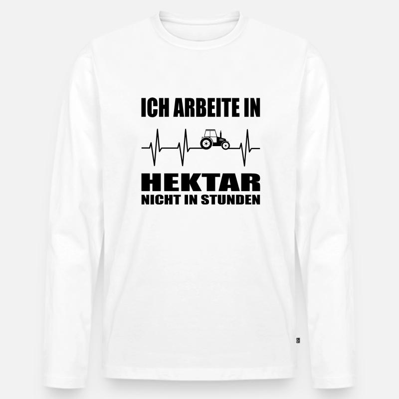 Traktor - Männer Premium Bio Langarmshirt - Weiß