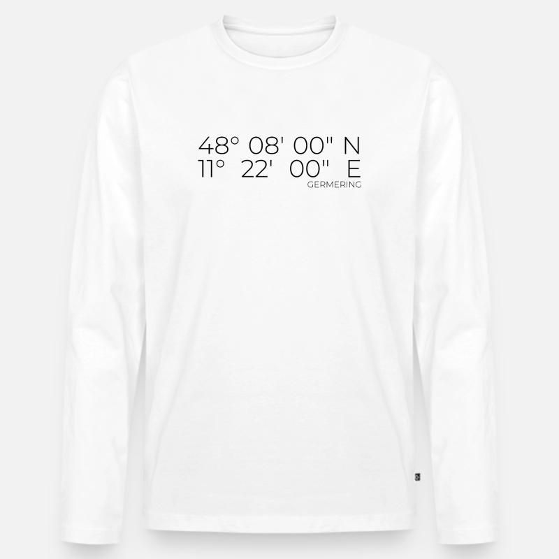 Coordinates Germering, Bavaria - Men's Premium Organic Long Sleeve Shirt - white