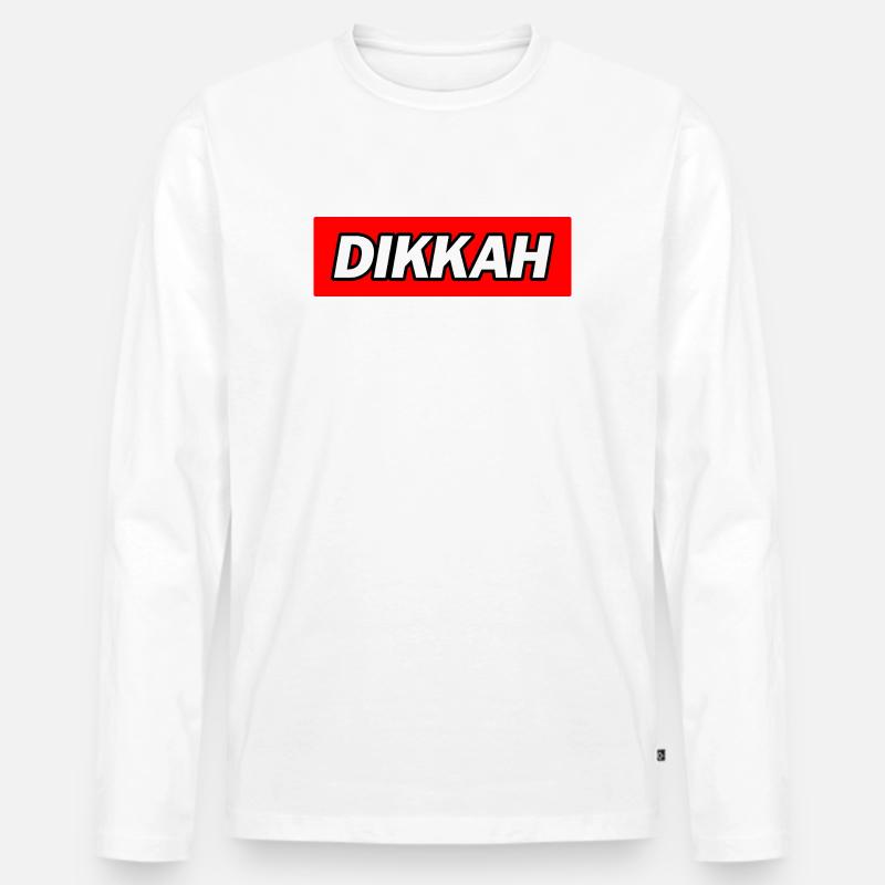  Dikkah - Funny Memes - Männer Premium Bio Langarmshirt - Weiß