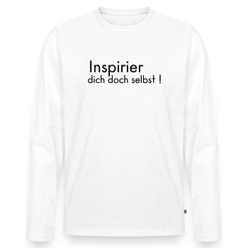 Inspire yourself - Men's Premium Organic Long Sleeve Shirt - white - Front - Nico (187cm)