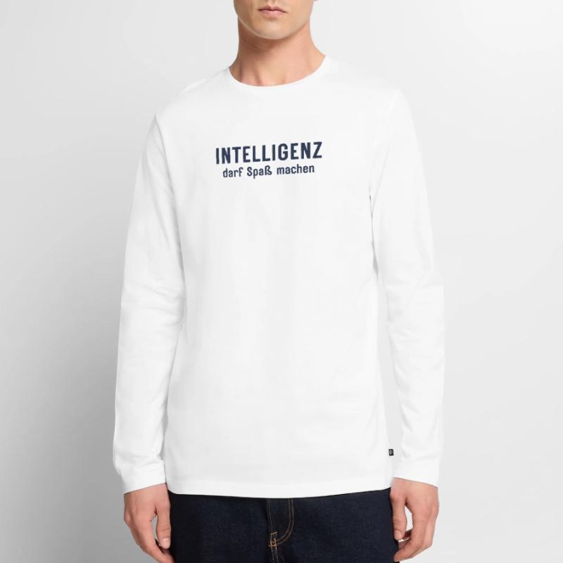 Intelligenz darf Spaß machen Statement Design Männer Premium Bio Langarmshirt